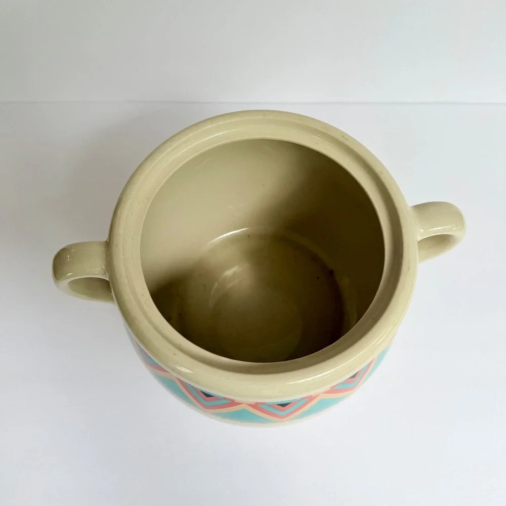 Sango Zuni Stoneware Bean Pot Cookie Jar Hyon Yi Southwestern Japan 25247 Vtg